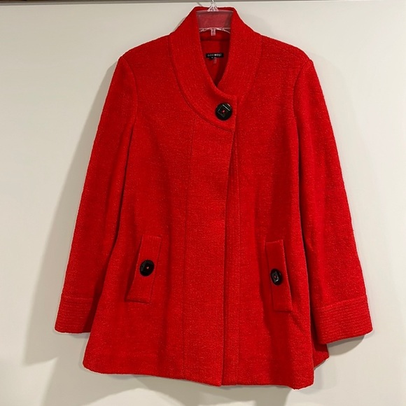 600 West - red wool coat/cape, small - Picture 1 of 8